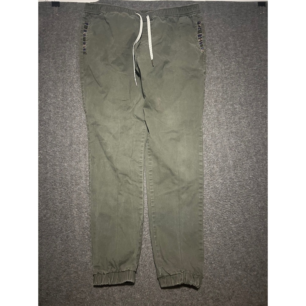 Wowie jogger pants mens green olive size XL tall casual cotton stretch